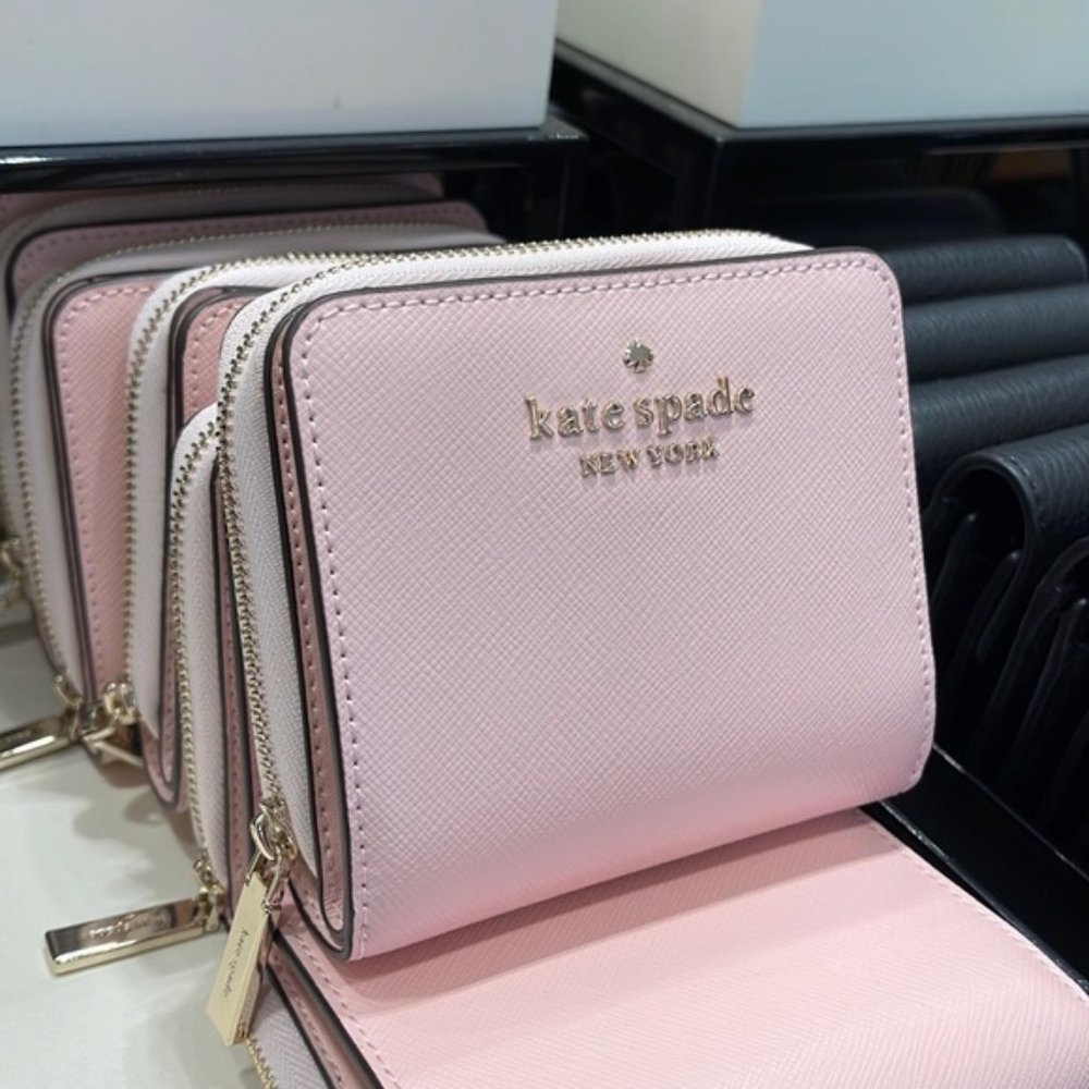 Kate Spade Staci Small Zip Around Wallet Chalk Pink - Picture 9 of 16